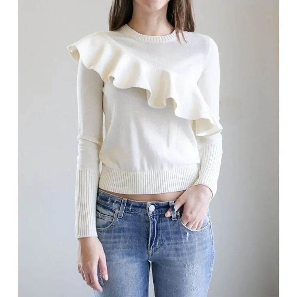 NWOT Apiece Apart Sterre Ruffle Crewneck Sweater